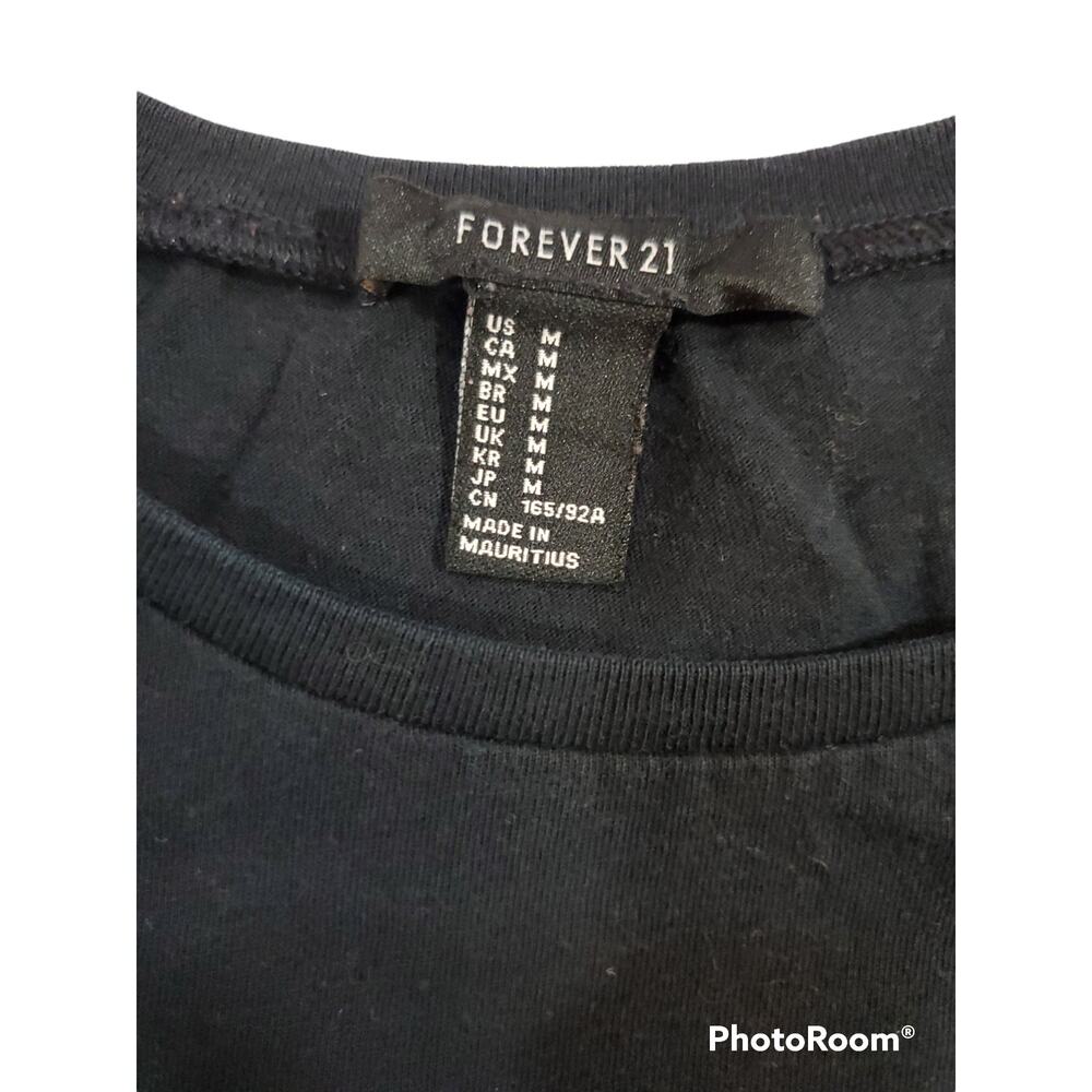 Forever 21 | Embroidered Black Crop Top | Size Medium - Picture 4 of 5